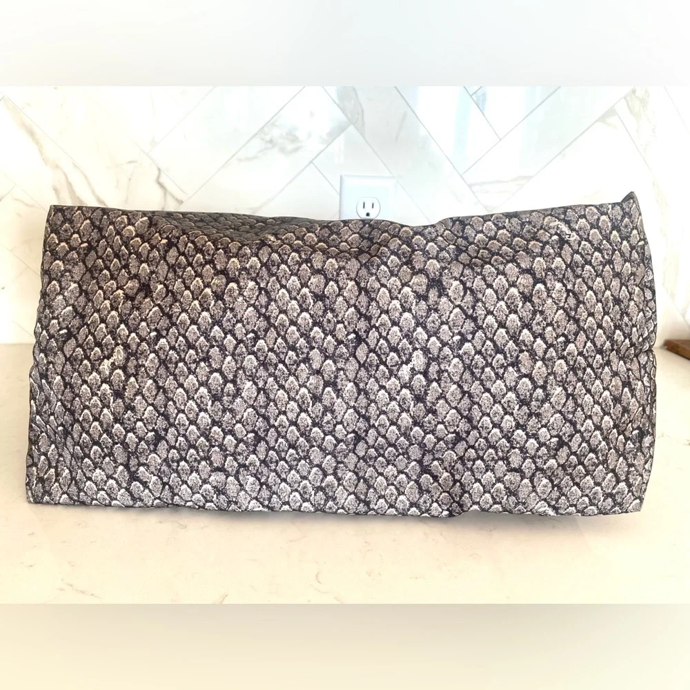Coach Snake Print Weekender Packable Tote and Large Pouch Set in Gunmetal - Picture 10 of 15
